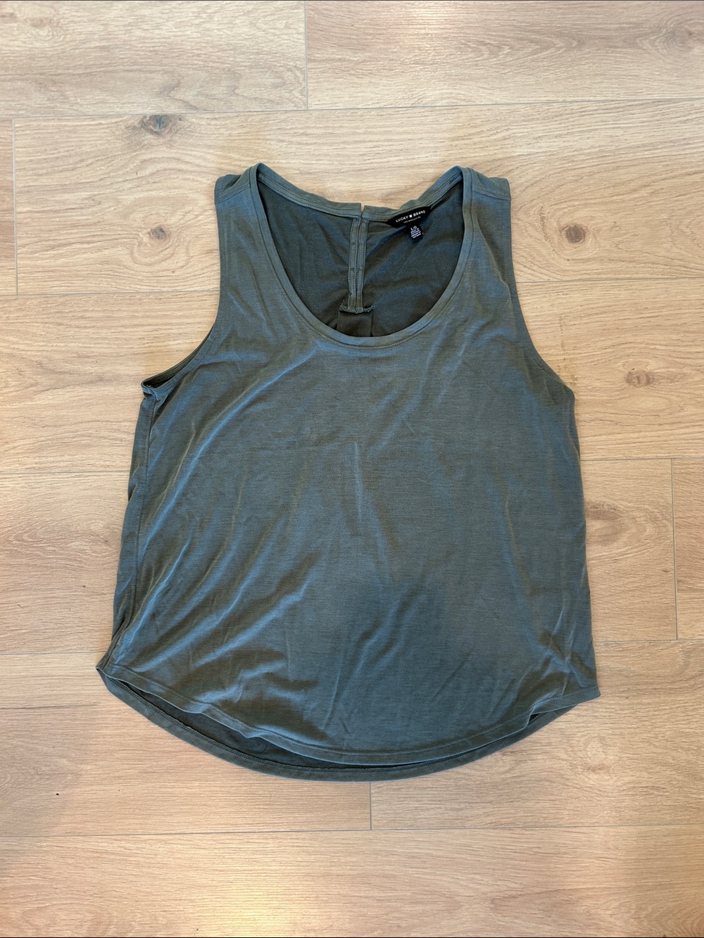 Lucky Brand Olive Scoop Neck Tank